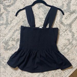 Madewell black peplum tank